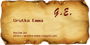Grutka Emma névjegykártya